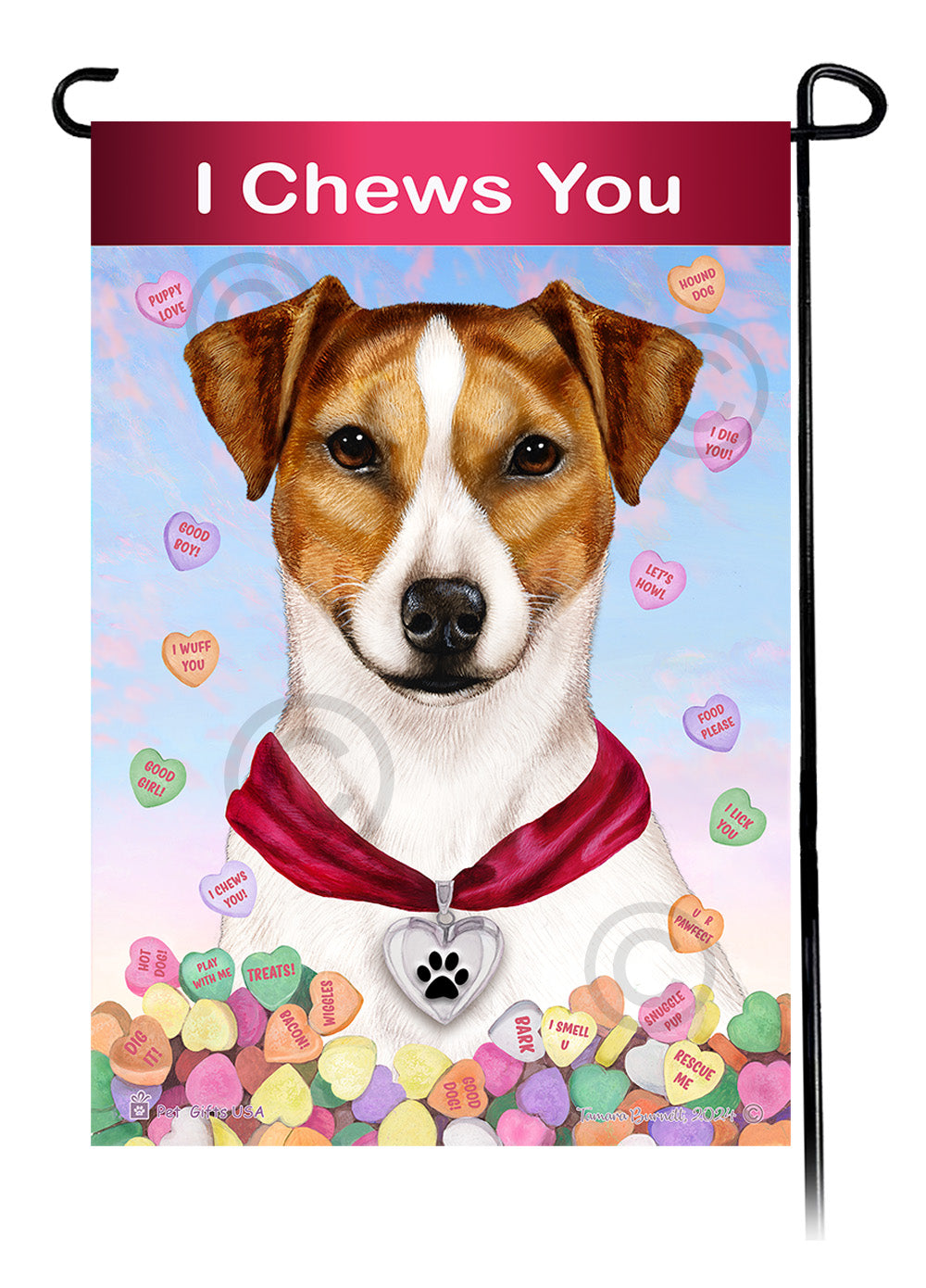 Rat Terrier Valentine Sweetheart - Garden Flag
