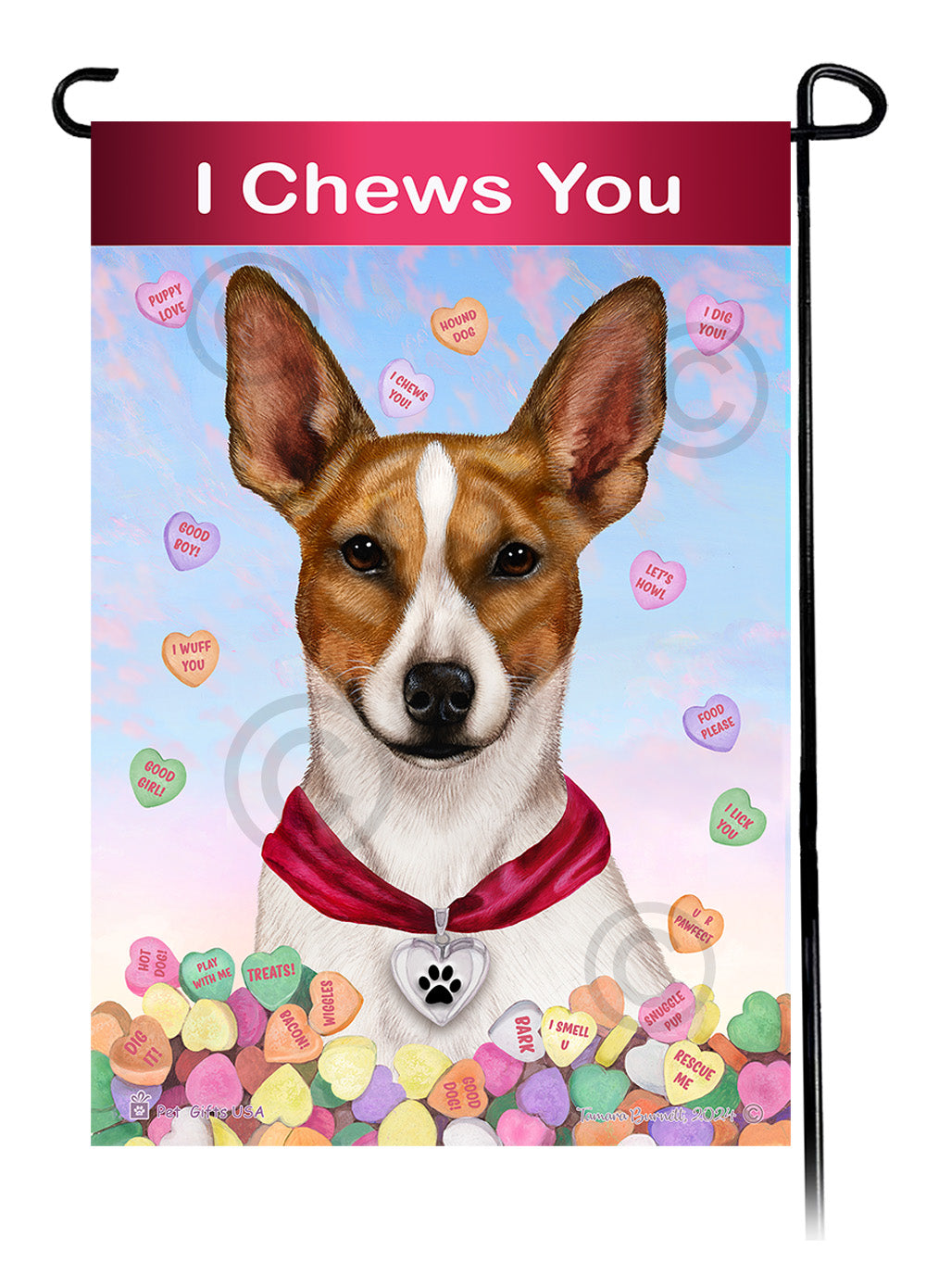 Rat Terrier Valentine Sweetheart - Garden Flag