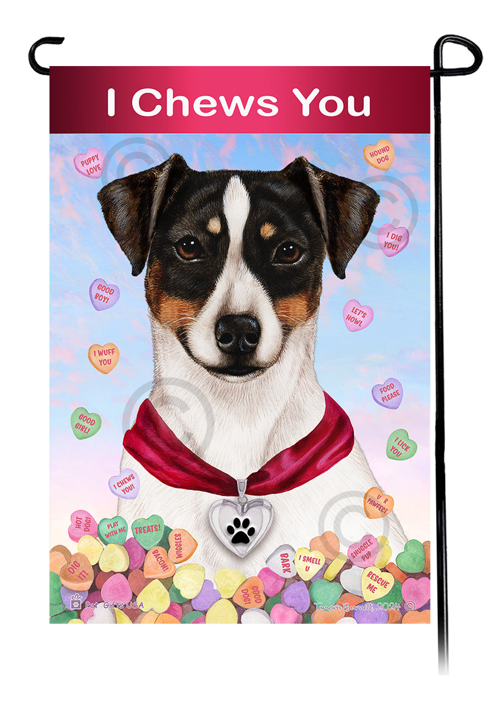 Rat Terrier Valentine Sweetheart - Garden Flag