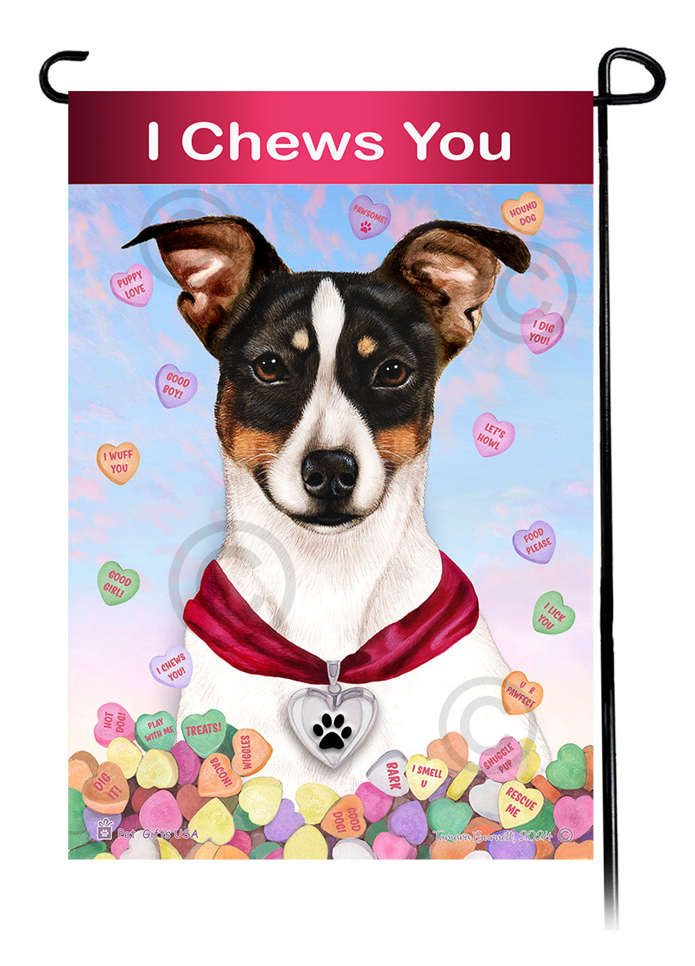 Rat Terrier Valentine Sweetheart - Garden Flag