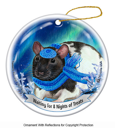 Fancy Rat Black Hooded Ornament