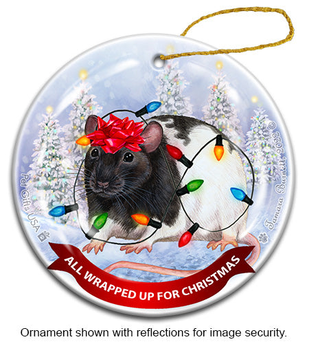 Fancy Rat Black Hooded Ornament