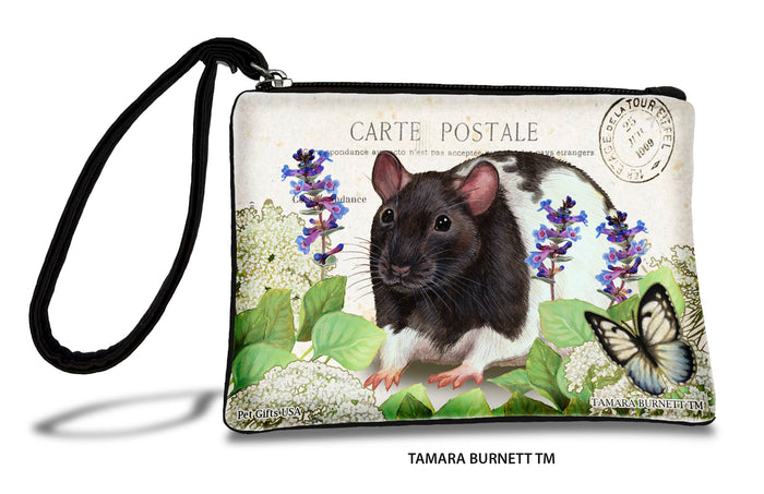 Black and White Hooded Rat Zippees Pet Pouch