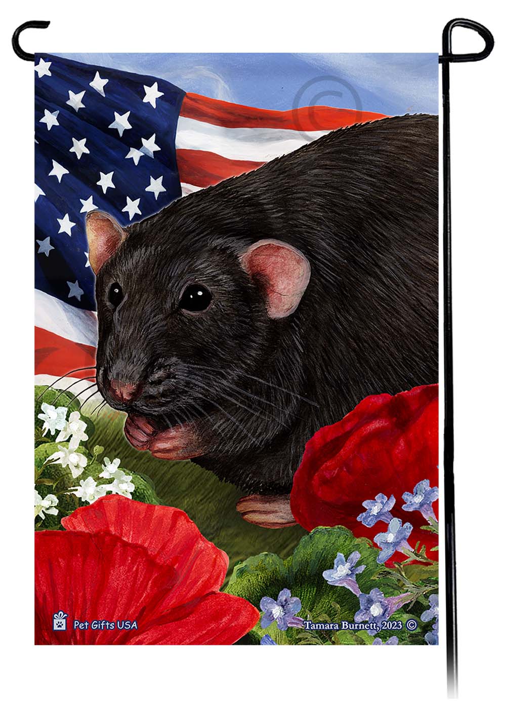 Patriotic Flowers Garden Flags