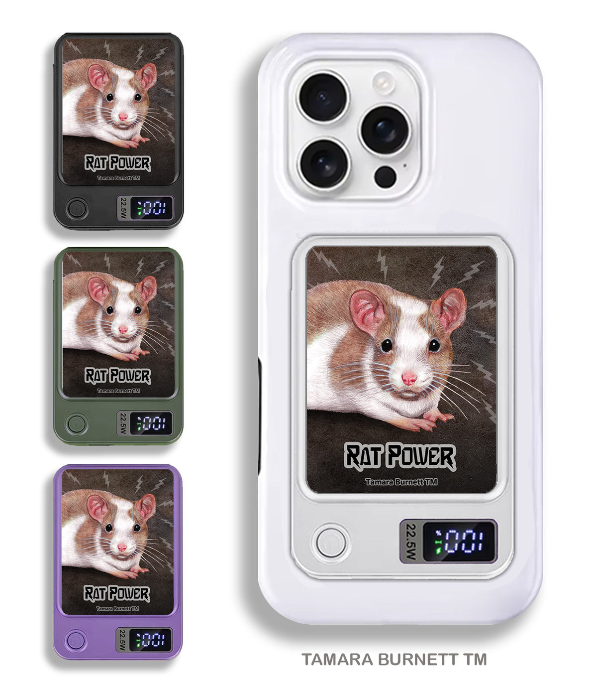 Rat Cream/White Pied Phone Bank Wireless Charger