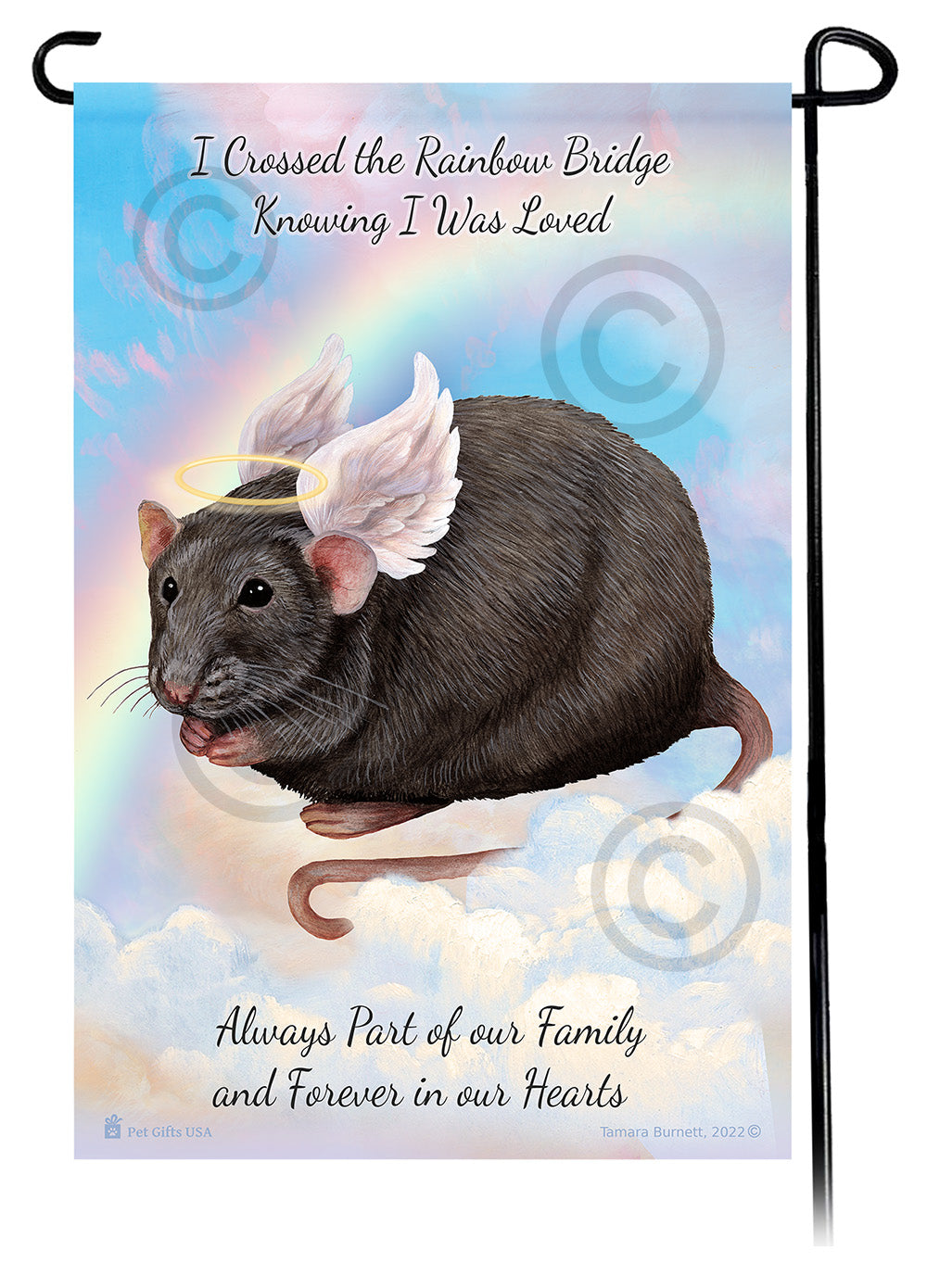 Light Grey Solid Rat Memorial Garden Flags