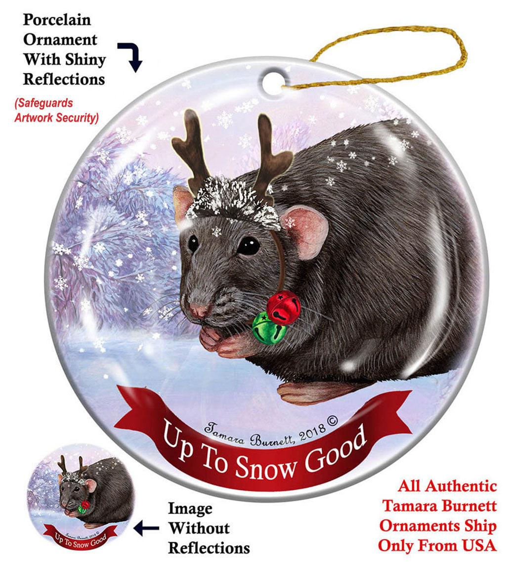 Fancy Rat Dark Grey Solid Ornament