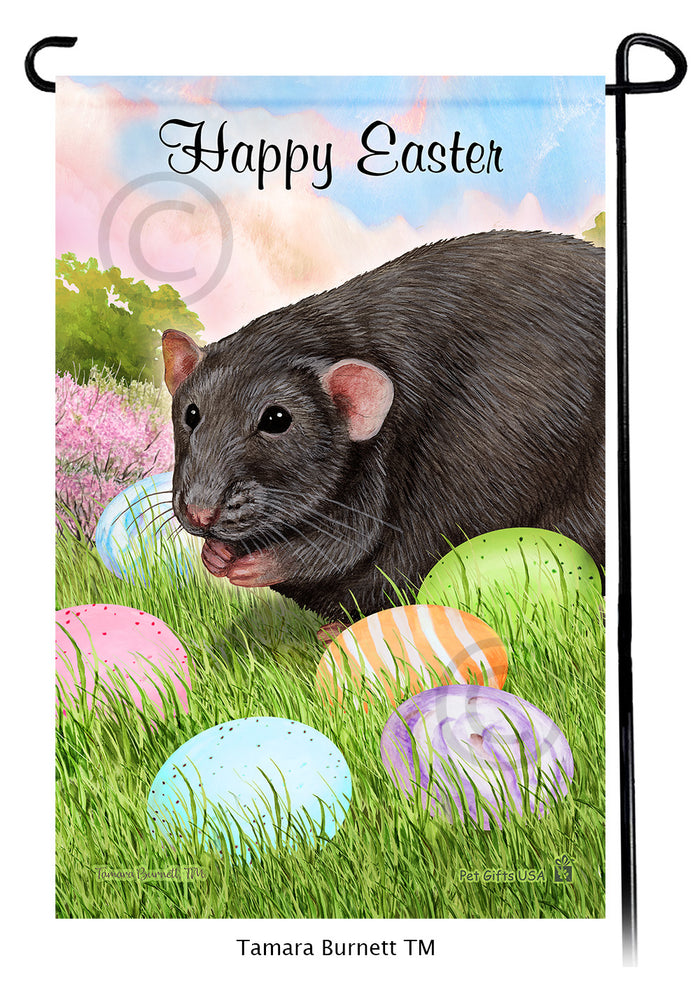 Grey Rat Happy Easter Garden Flags