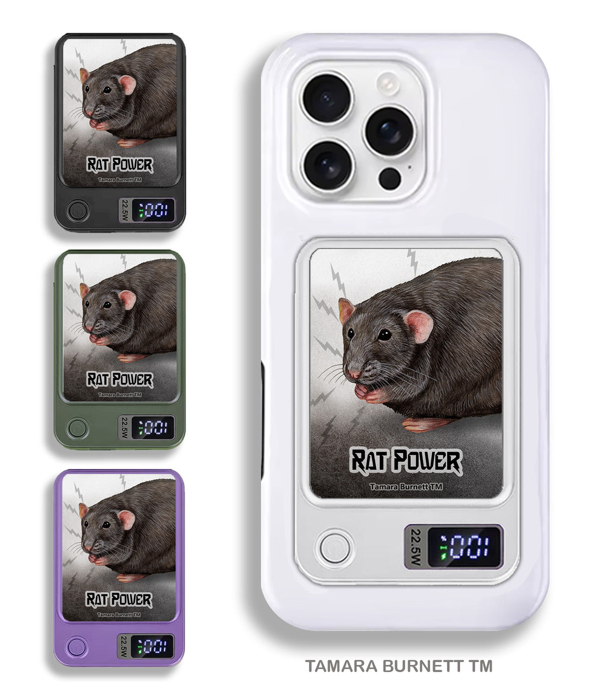 Rat Grey Solid Phone Bank Wireless Charger