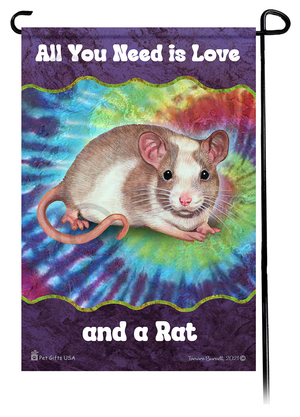 Light Cream Rat All You Need Is Love Garden Flags