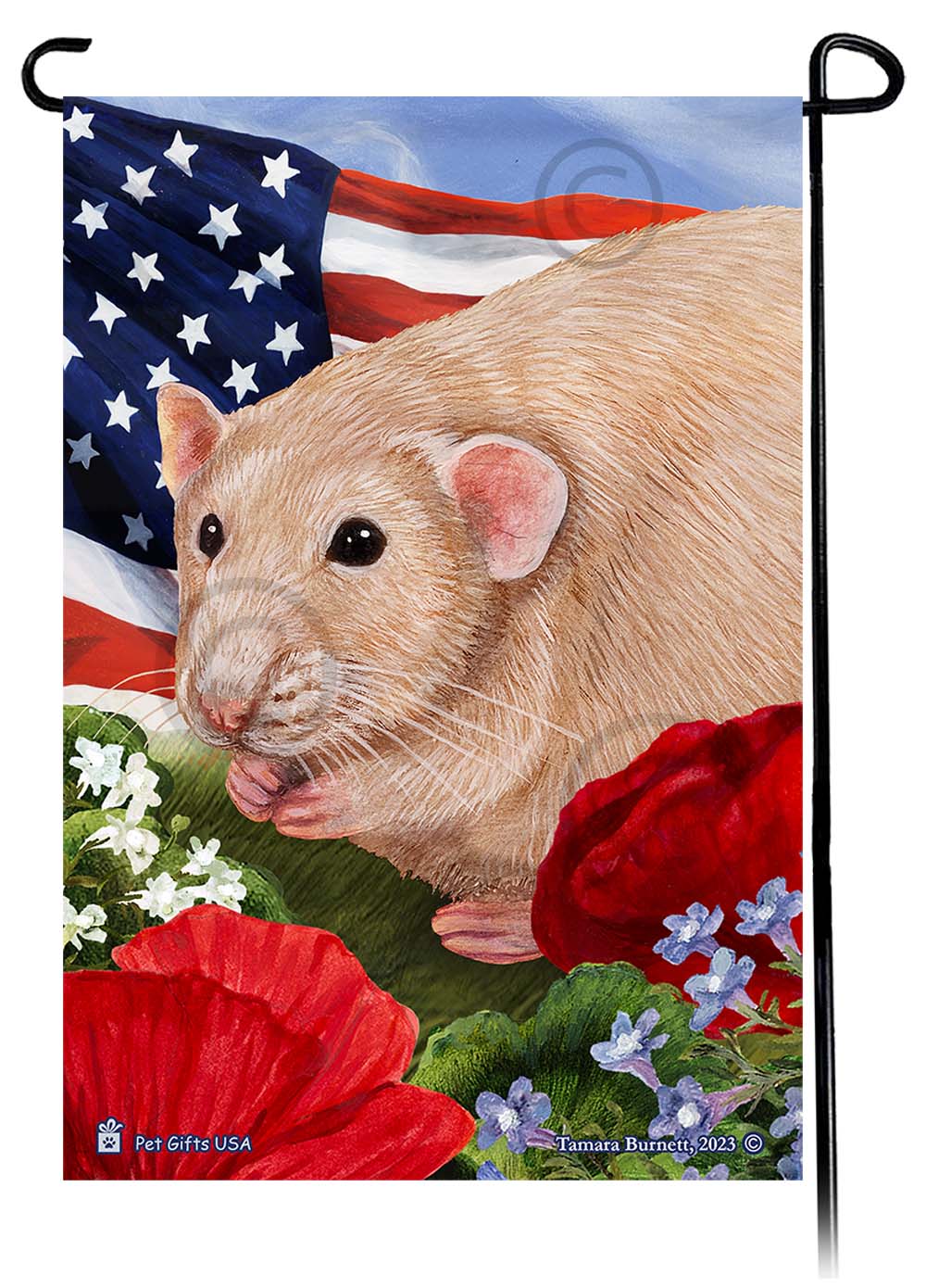 Patriotic Flowers Garden Flags