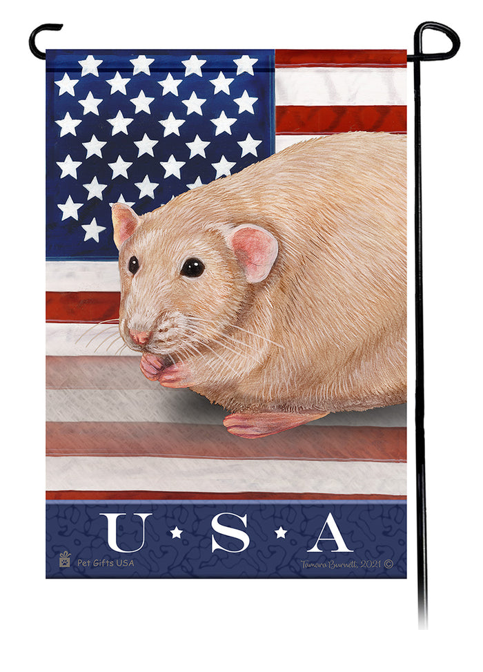 Light Cream Rat True Blue Garden Flags