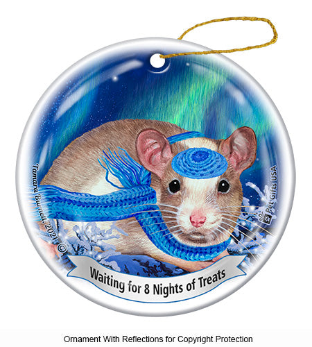 Fancy Rat Fawn and White Ornament