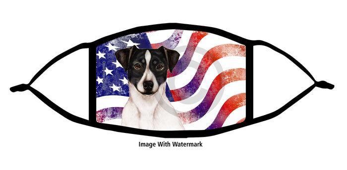 Rat Terrier (Black and White, Drop Ears) Face Mask