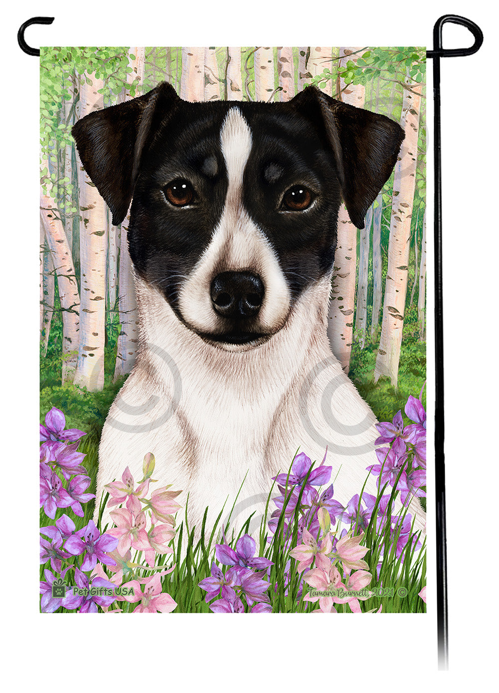 Rat Terrier Spring Flowers - Garden Flag