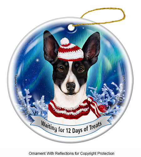 Rat Terrier Cropped Black and White Ornament