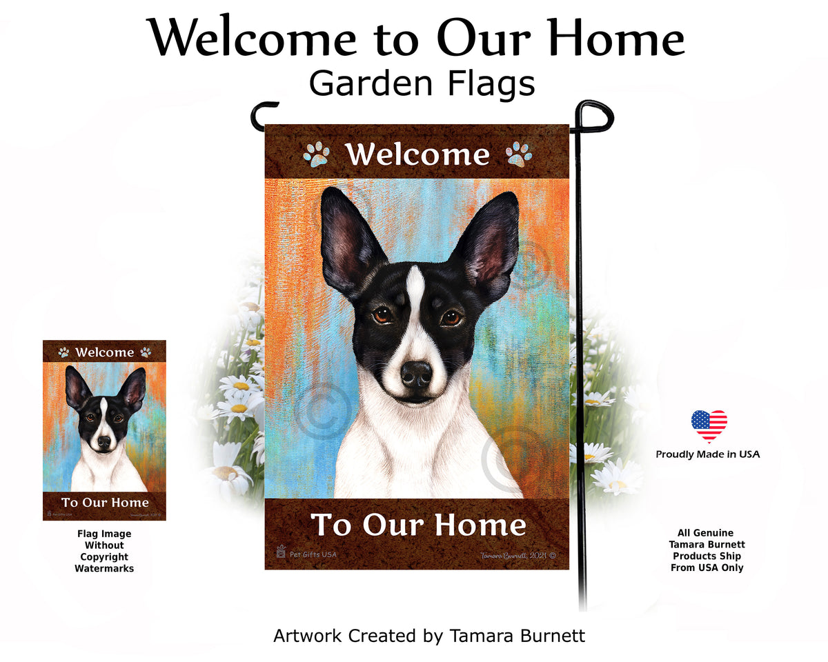 Rat Terrier Welcome To Our Home Garden Flags