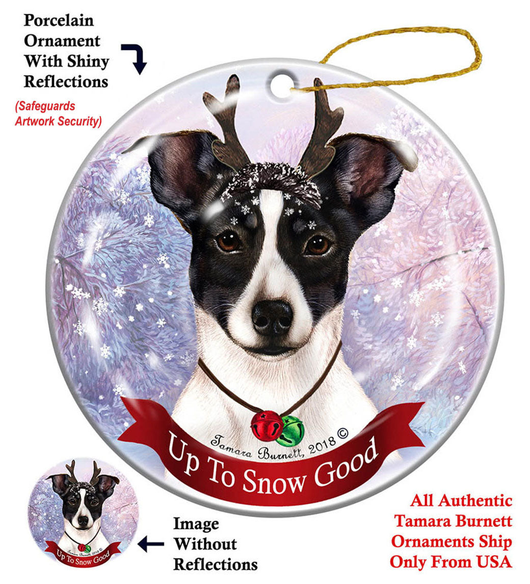 Rat Terrier Tipped Black and White Ornament