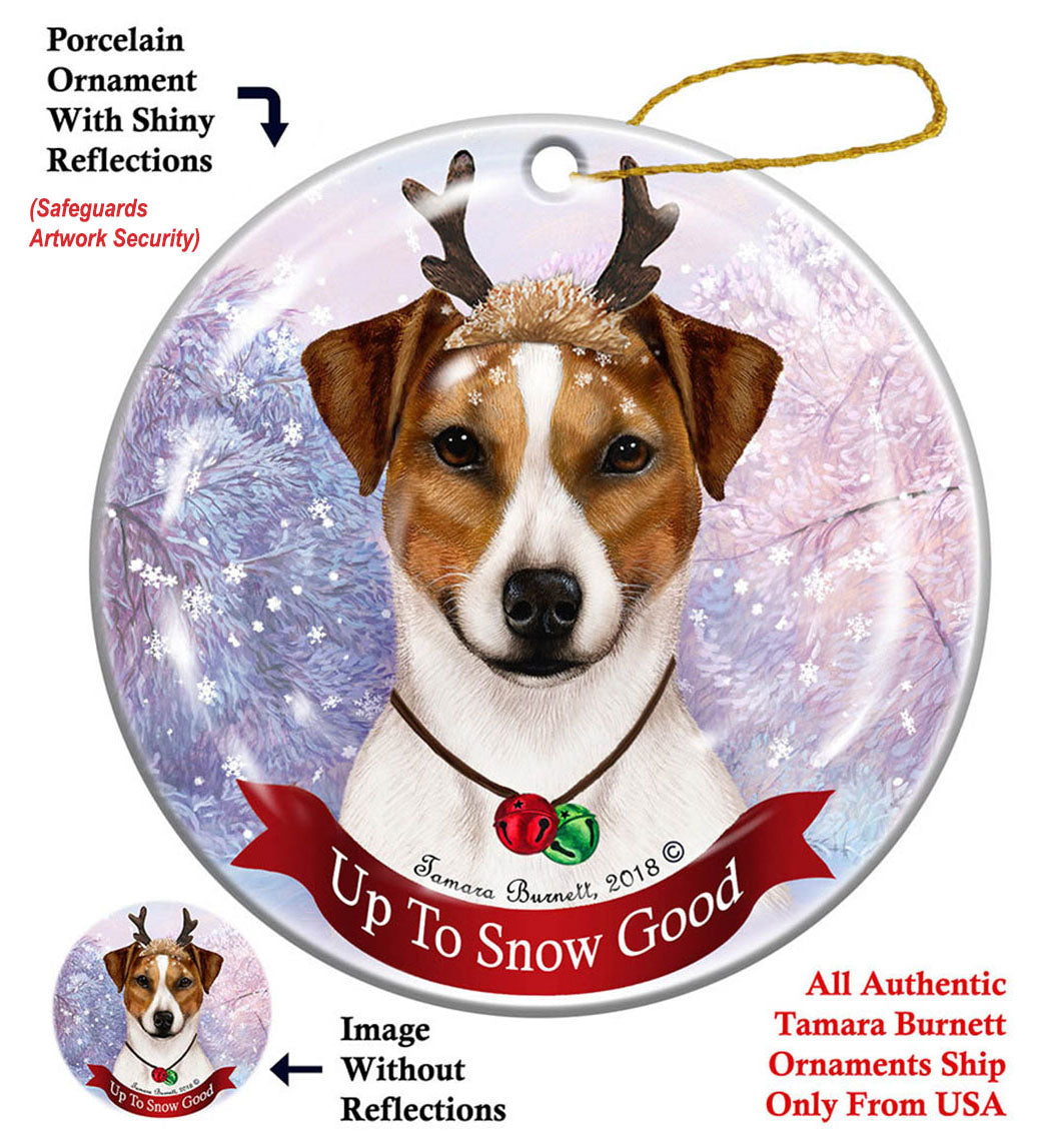 Rat Terrier Uncropped Tan and White Ornament