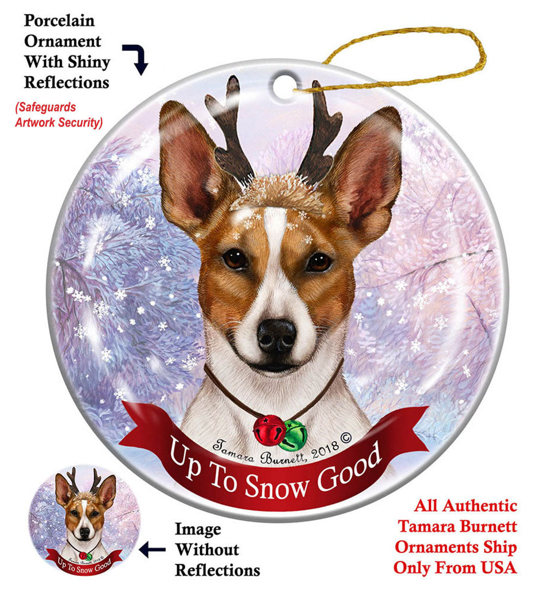 Rat Terrier Cropped Tan and White Ornament