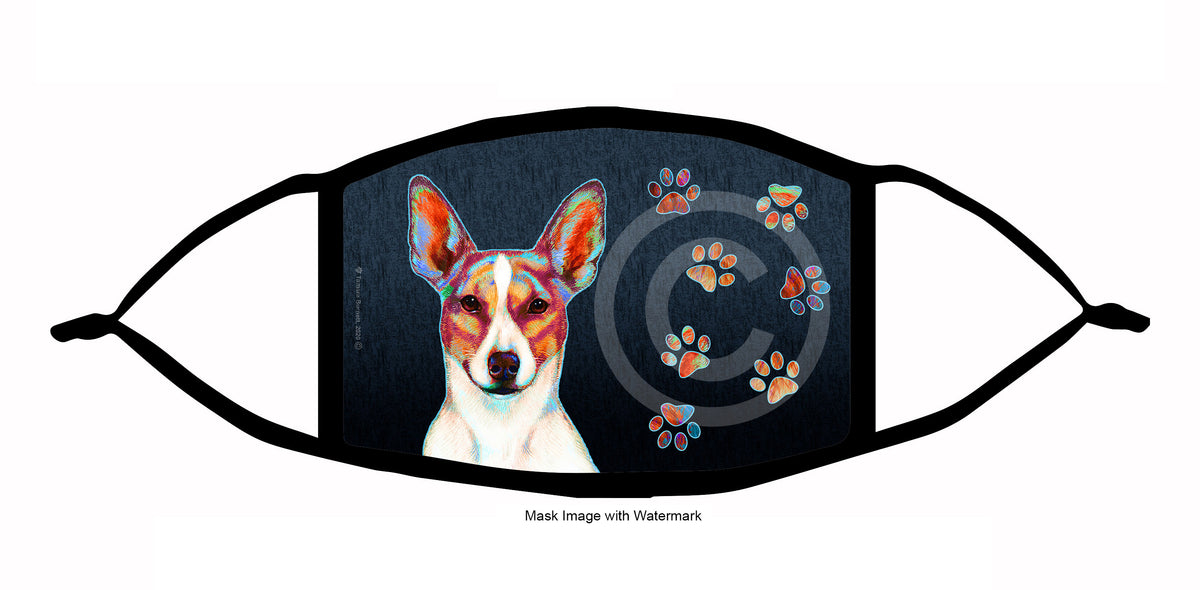 Rat Terrier (Brown and White Straight Ears) Face Mask
