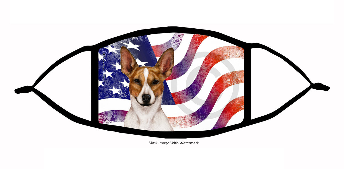 Rat Terrier (Red and White, Straight Ears) Face Mask