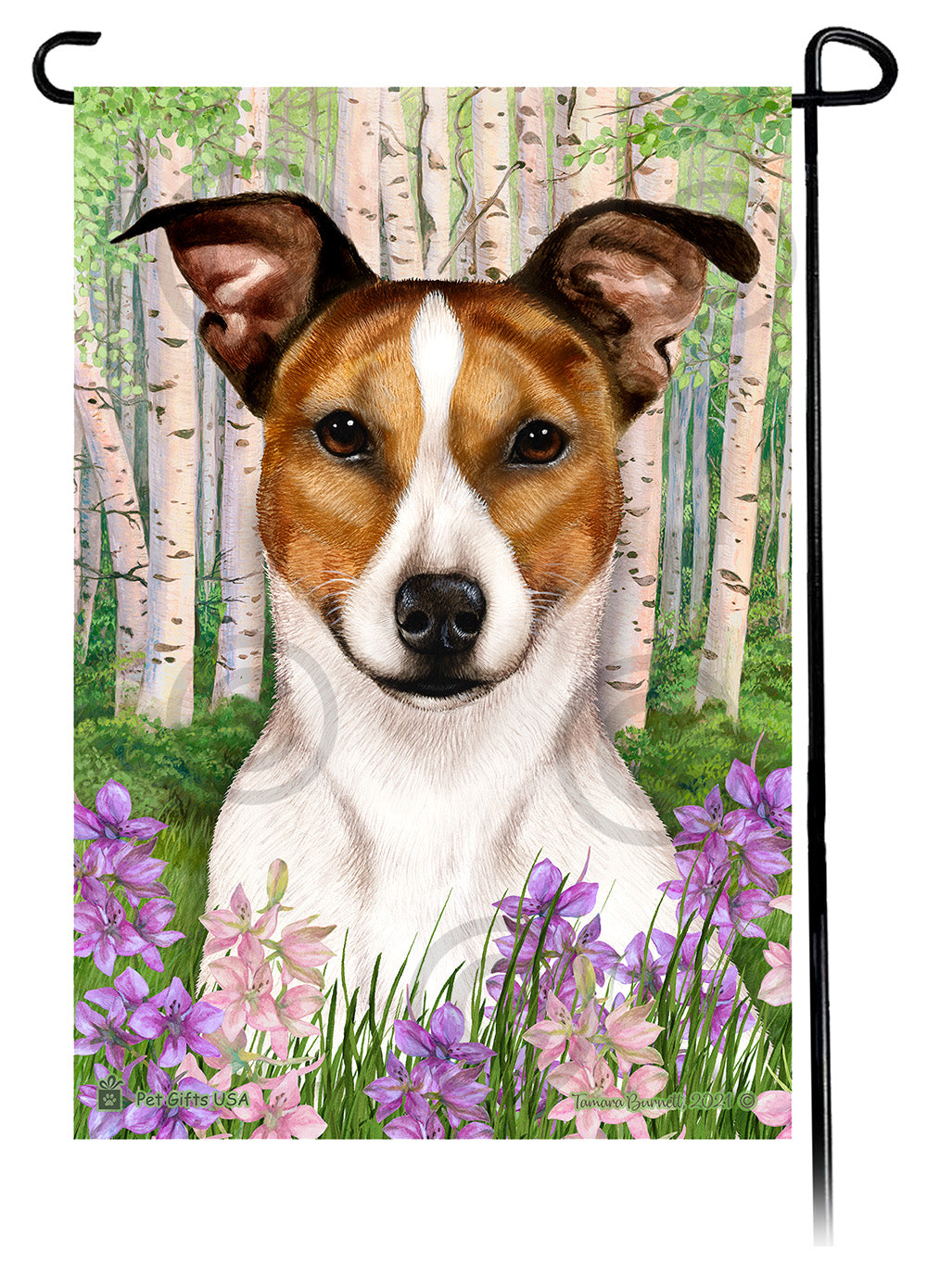 Rat Terrier Spring Flowers - Garden Flag
