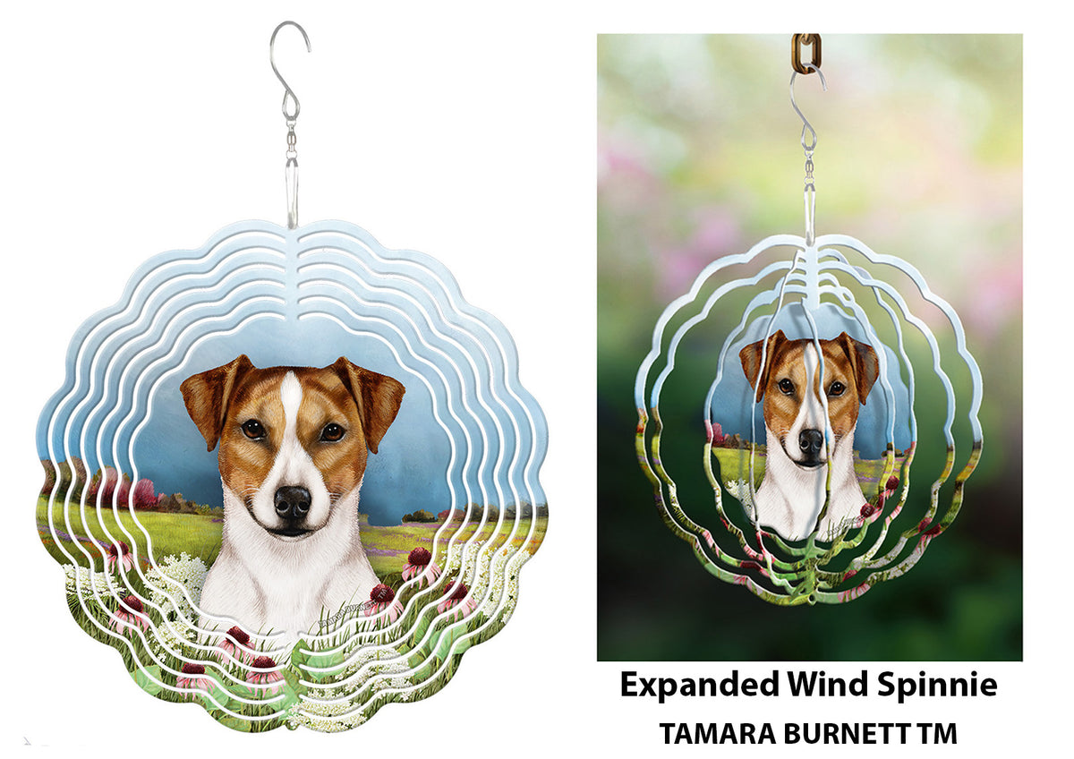Rat Terrier Tan and White Uncropped Wind Spinner