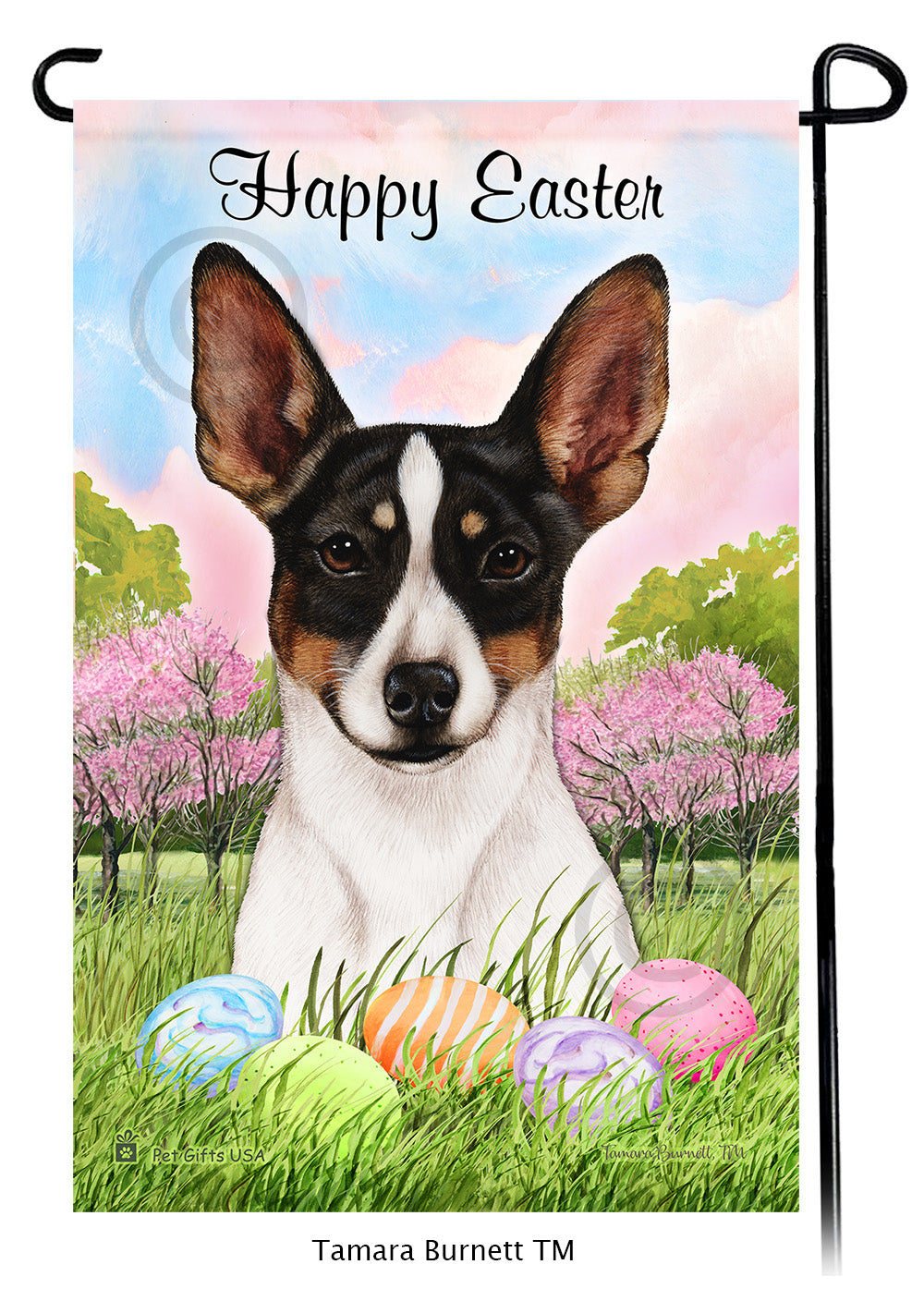 Rat Terrier Happy Easter - Garden Flag