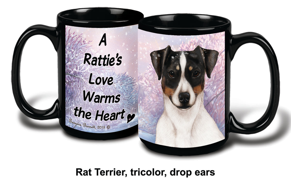 Rat Terrier Uncrop Tri Winter Mug 15 oz
