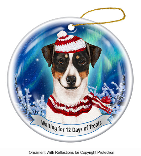 Rat Terrier Uncropped Tri-Color Ornament