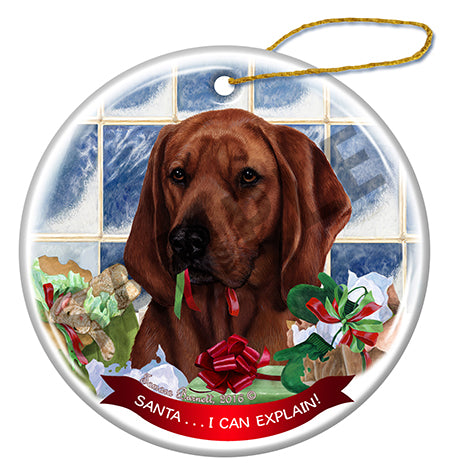 Redbone Coonhound - Santa I Can Explain Ornament