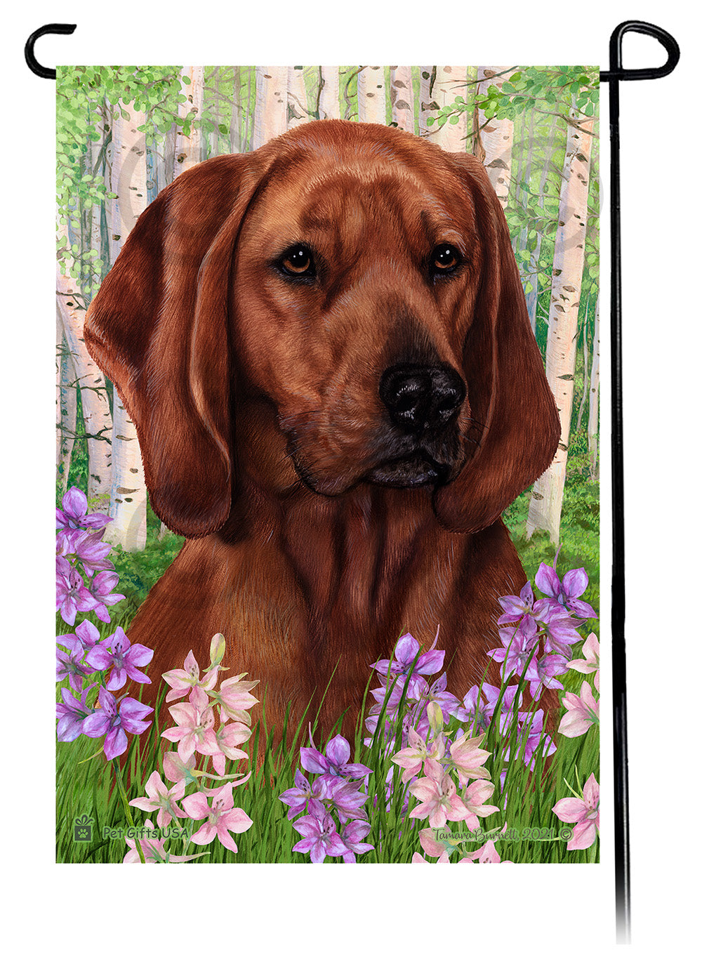 Coonhound Spring Flowers - Garden Flag