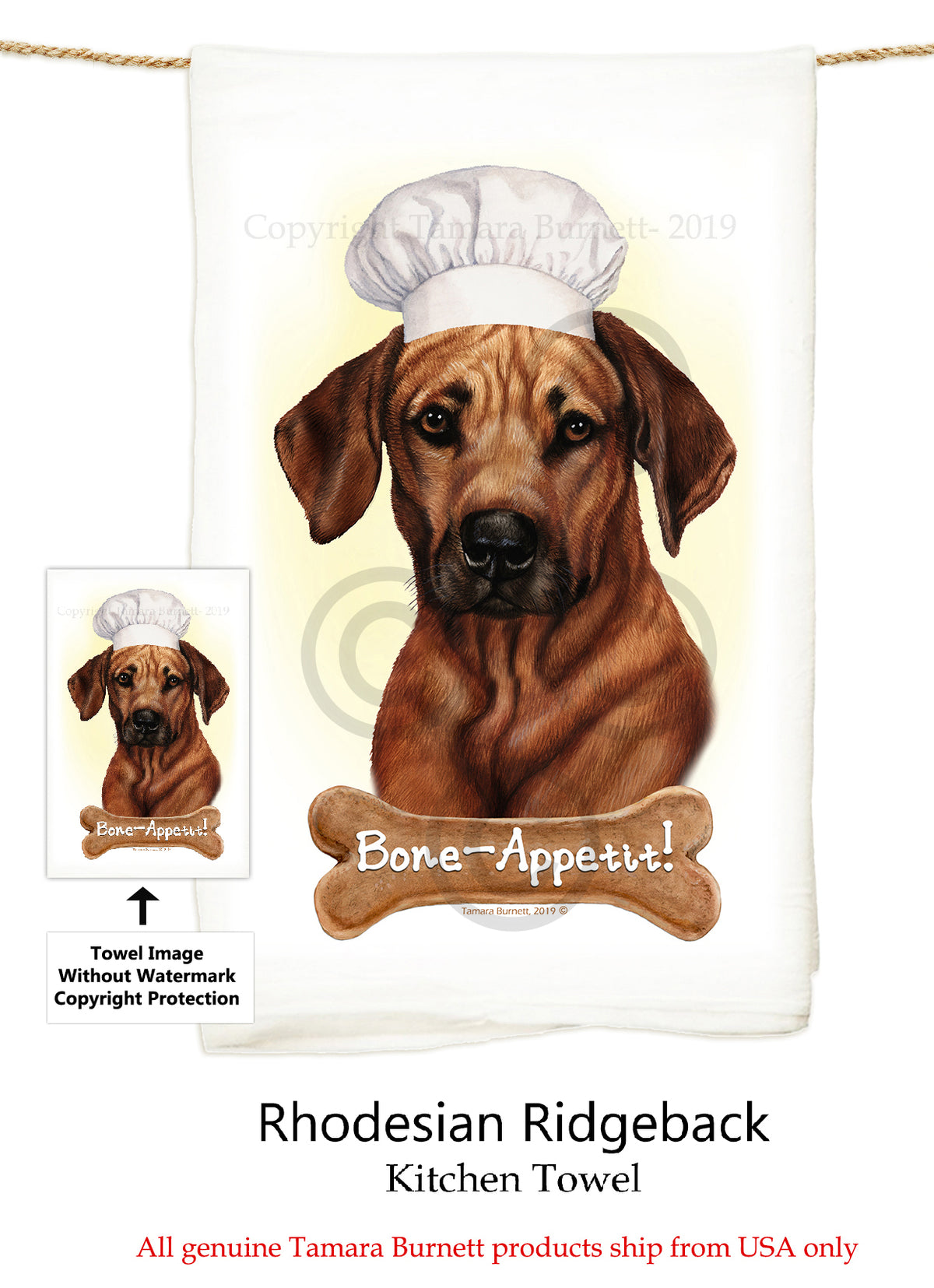 Rhodesian Ridgeback Flour Sack Towel