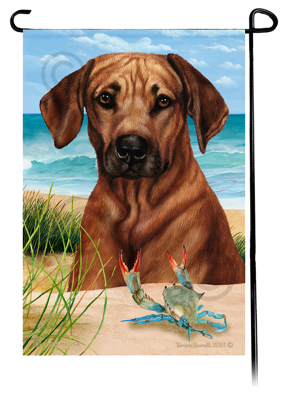 Rhodesian Ridgeback Summer Flowers Garden Flag