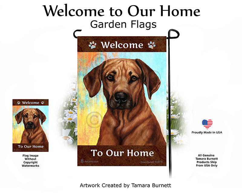 Rhodesian Ridgeback Welcome To Our Home Garden Flags