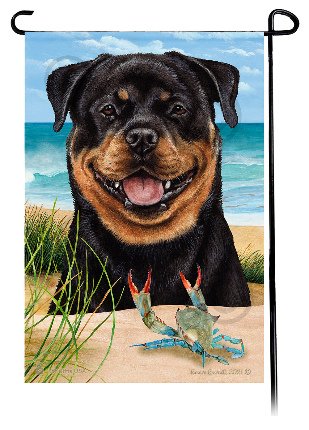 Rottweiler Summer Flowers Garden Flag