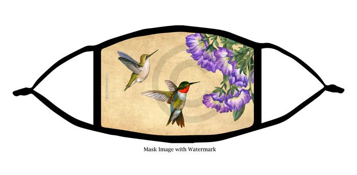 Ruby Throated Hummingbird Face Mask
