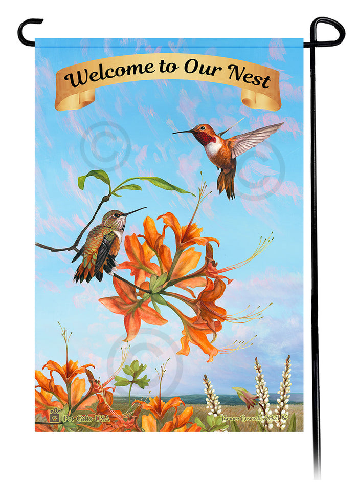 Rufous Hummingbird Wild Bird & Wildlife Garden Flags