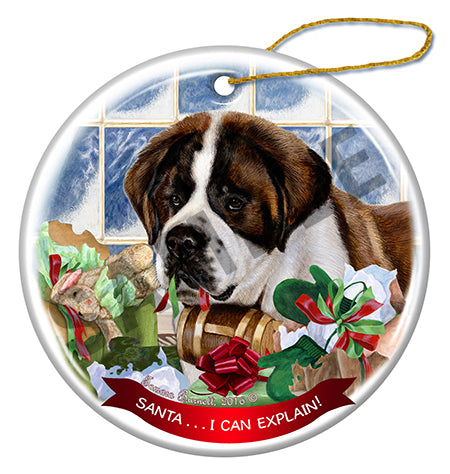 Saint Bernard - Santa I Can Explain Ornament