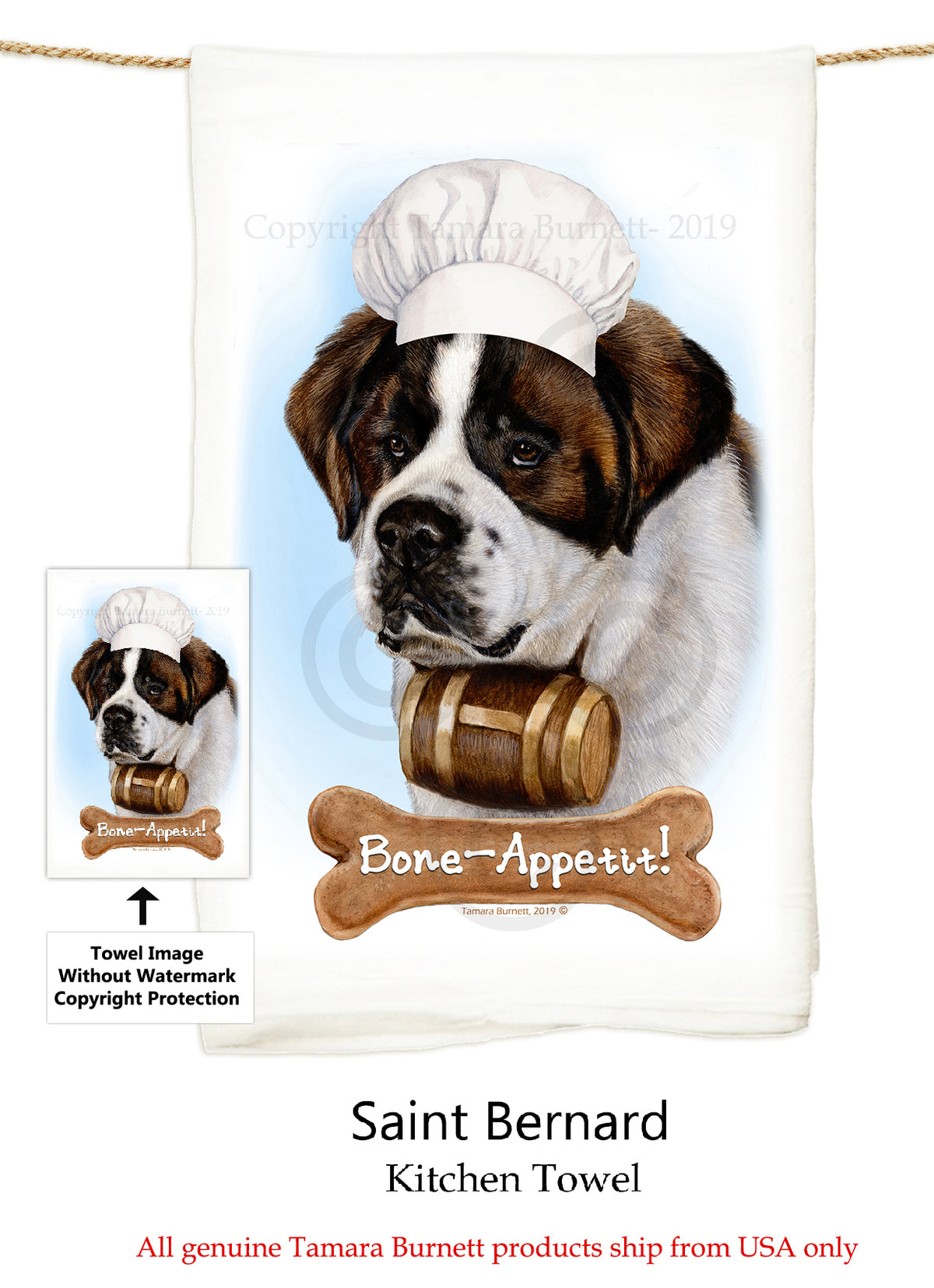 Saint Bernard Flour Sack Towel