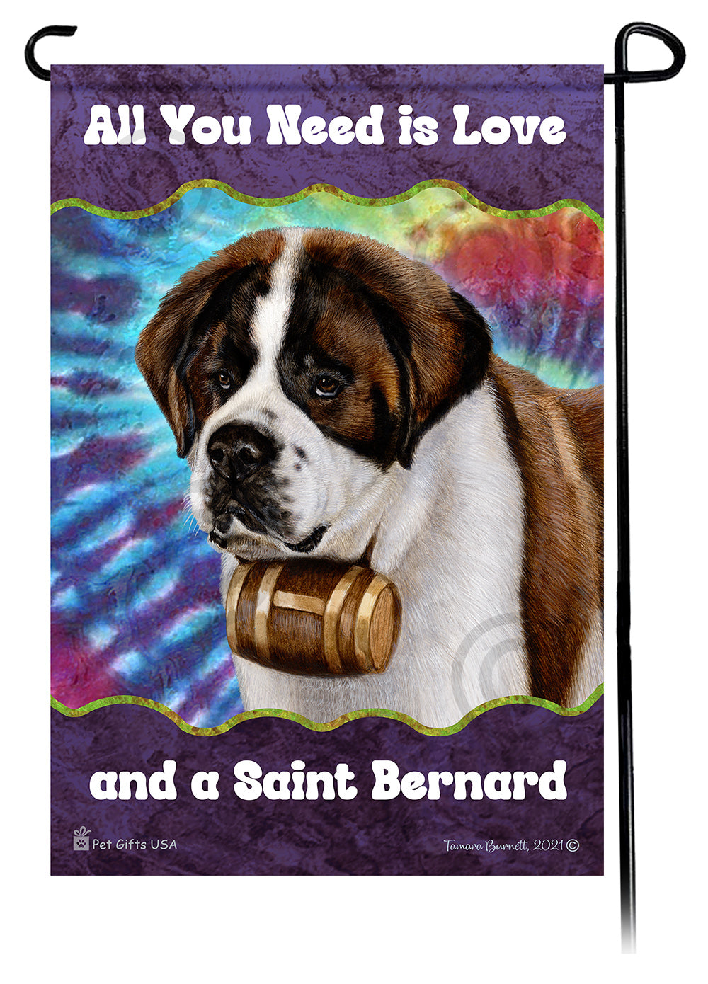 St Bernard All You Need Is Love Garden Flags
