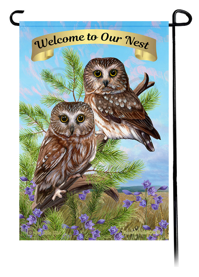Saw Whet Owl Wild Bird & Wildlife Garden Flags