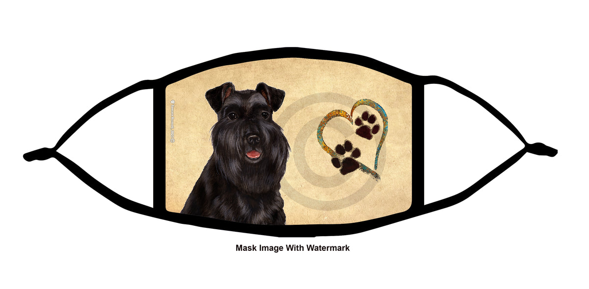 Schnauzer (Drop ears, Black) Face Mask