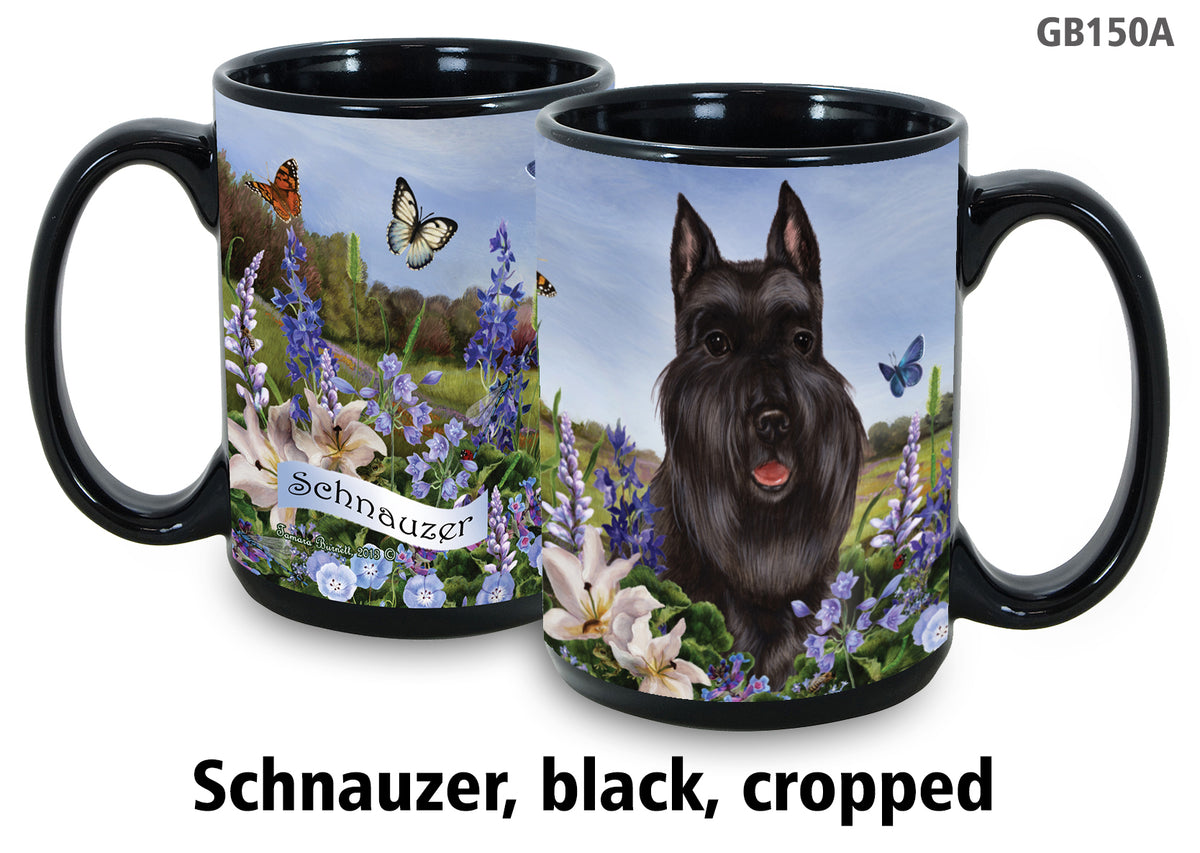 Schnauzer Black Cropped - Garden Party Fun Mug 15 oz
