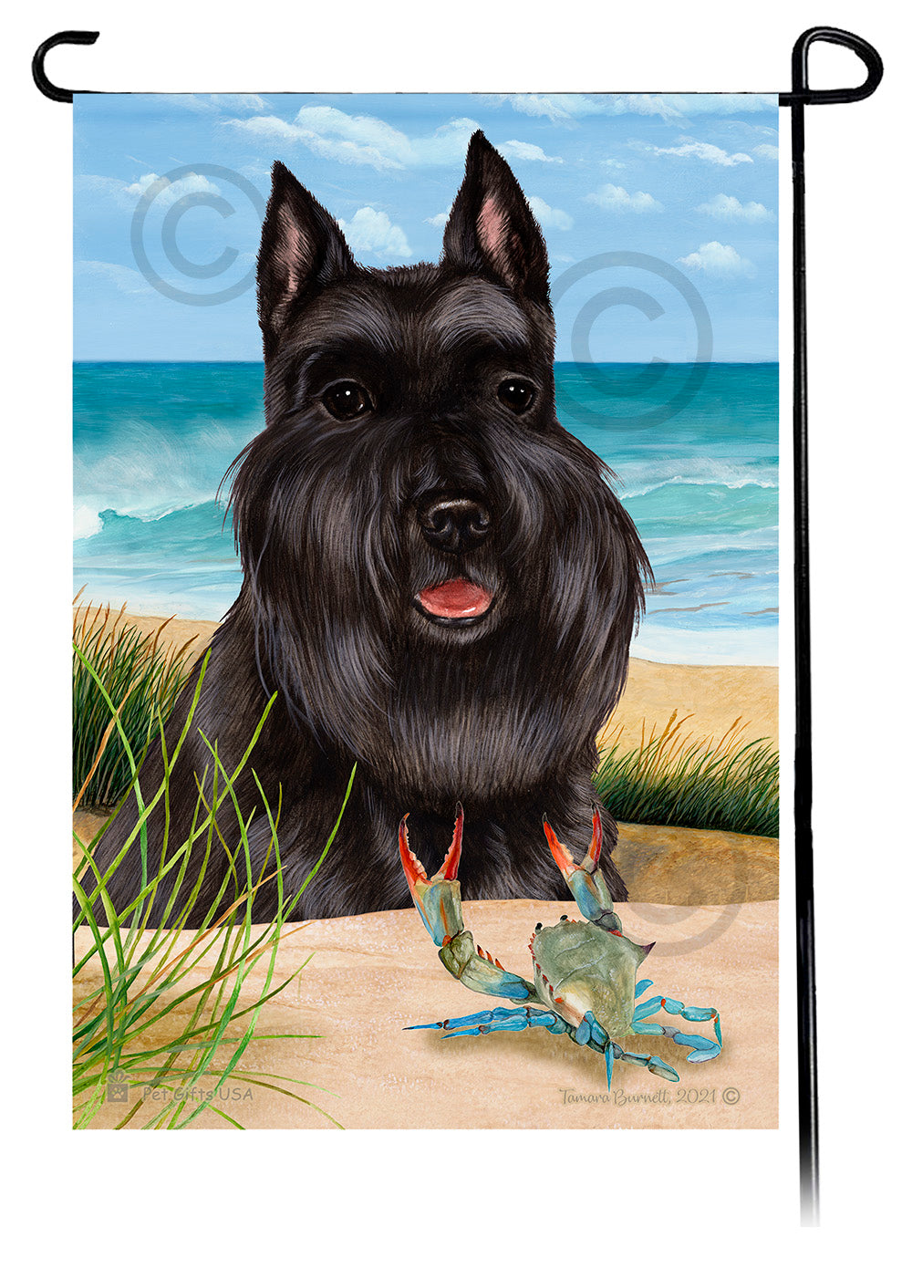Schnauzer Summer Flowers Garden Flag