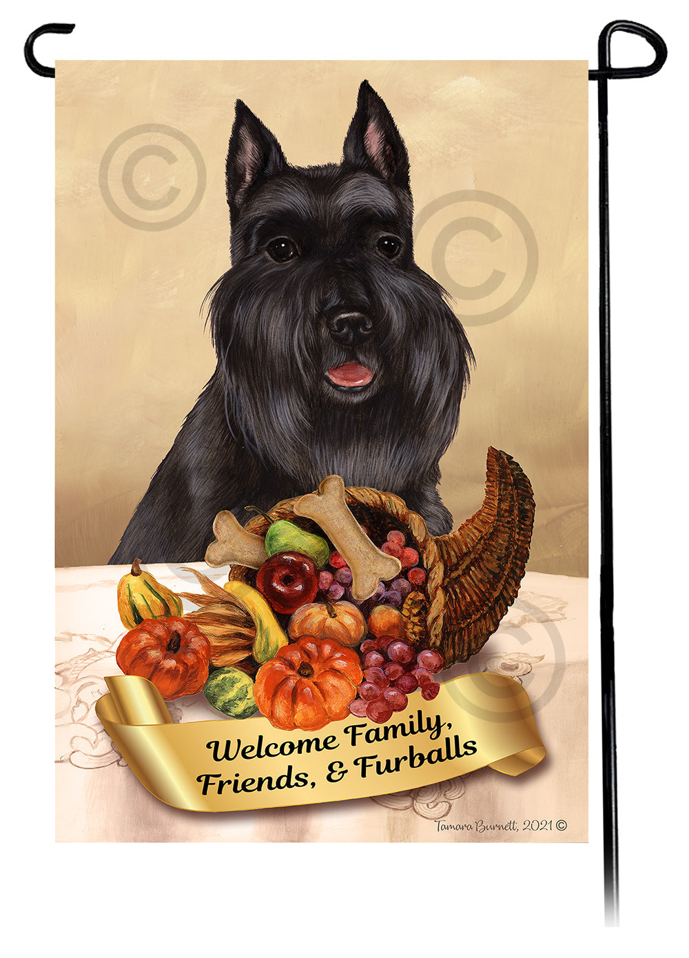 Schnauzer Thanksgiving Garden Flags
