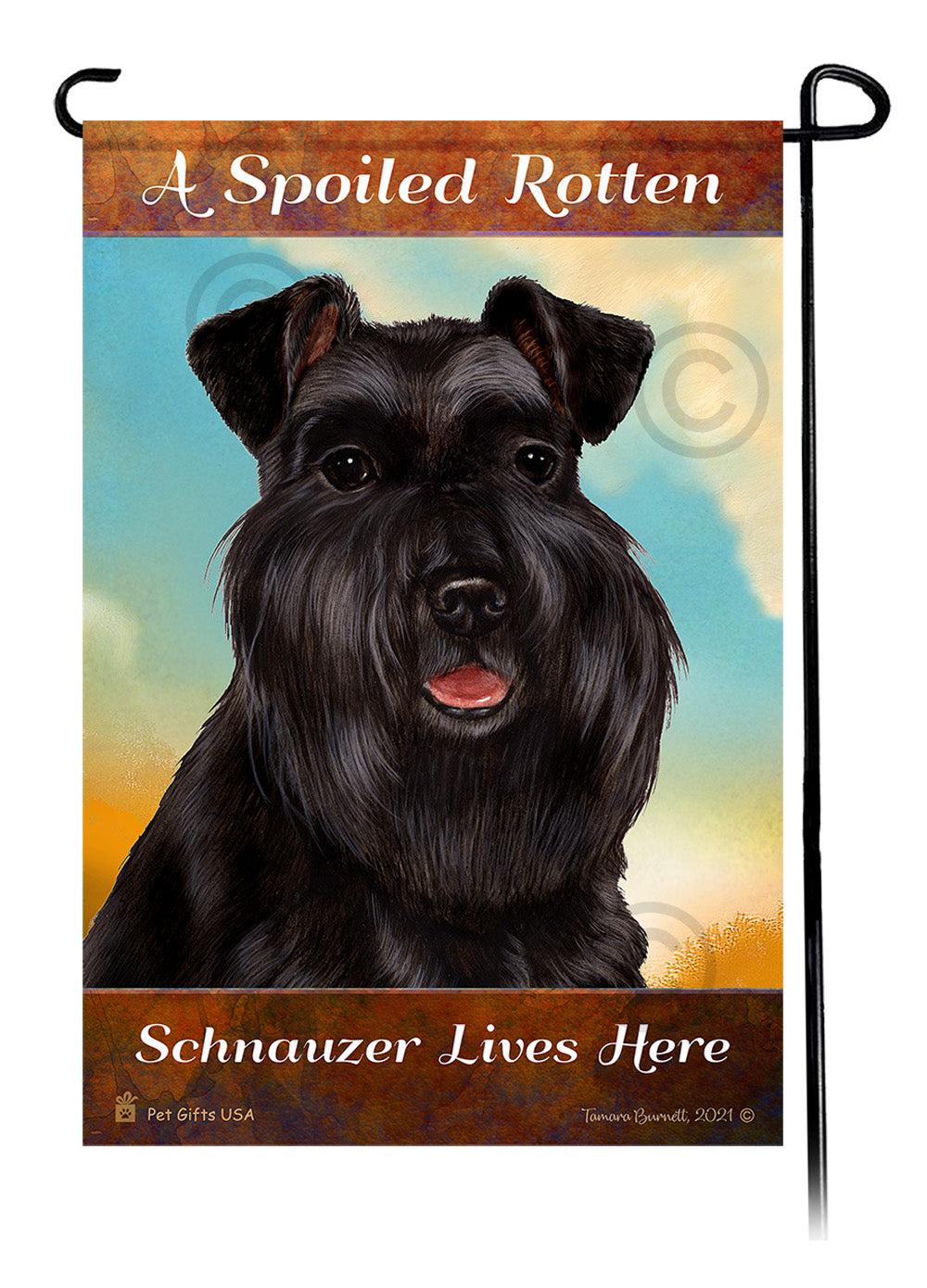 Schnauzer Spoiled Rotten - Garden Flag