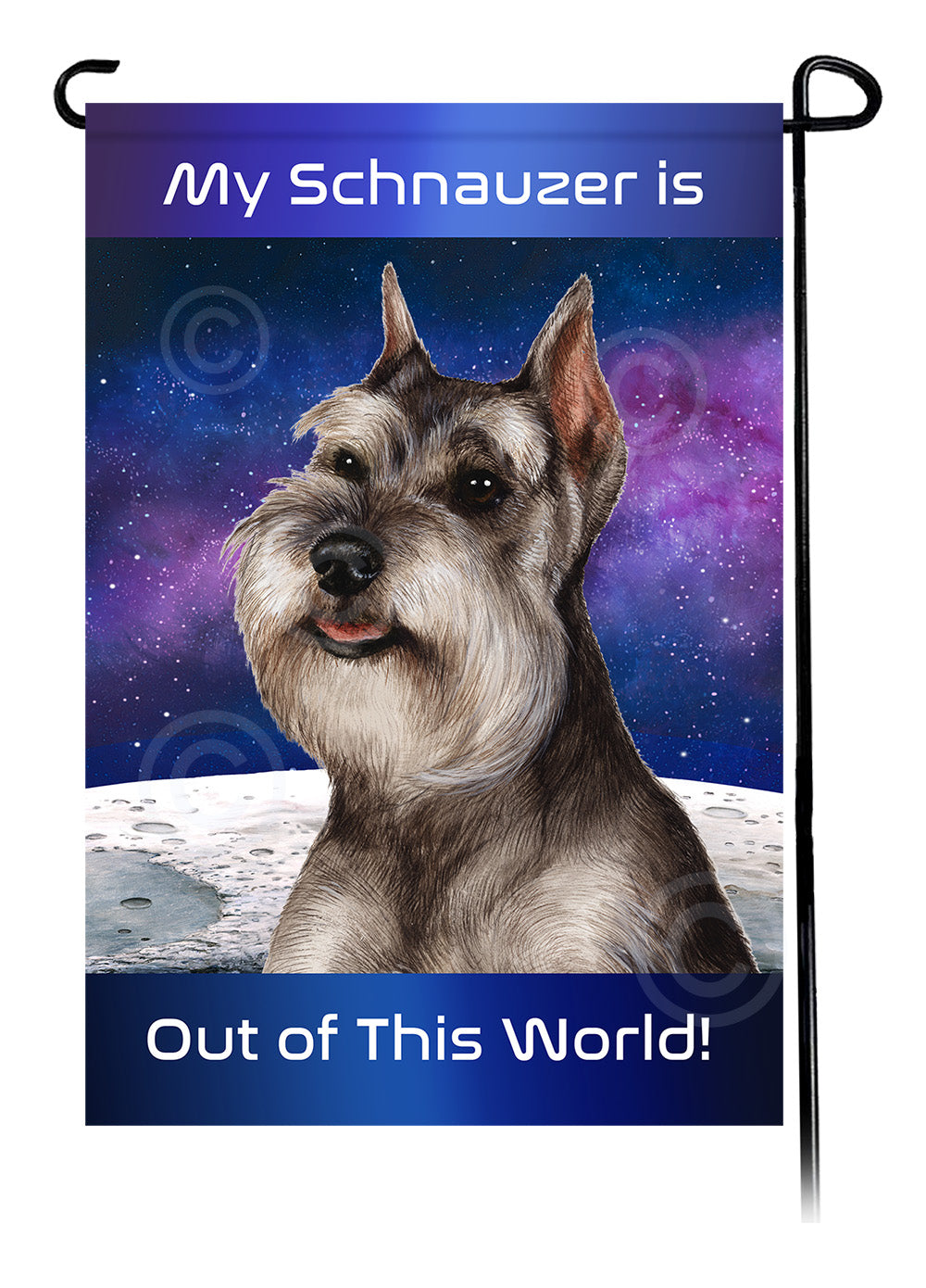 Schnauzer Out Of This World - Garden Flag