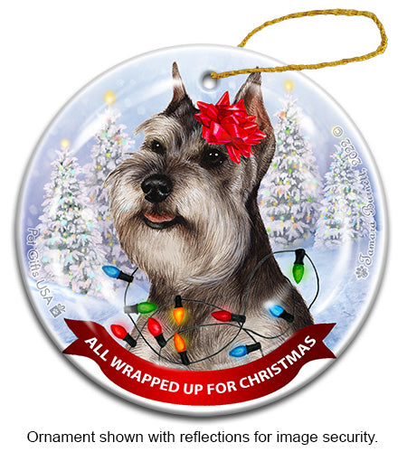 Schnauzer Cropped Grey Ornament